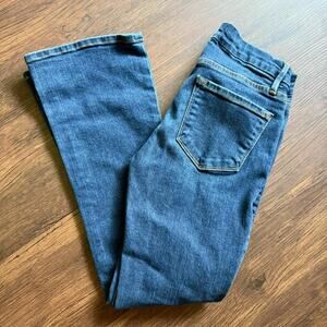 Frame Le Crop Mini Boot Jeans Size 24 Blue Denim Mid-Rise Best Seller